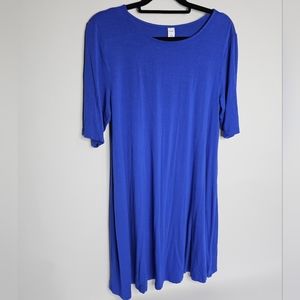Super soft royal blue shirt dress
